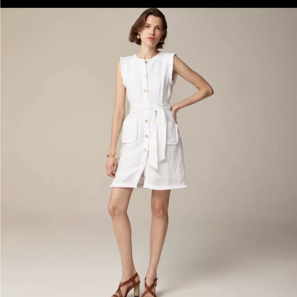 Stylish White Button-Front Dress